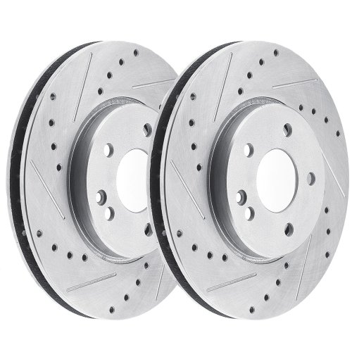Cquence CQS42080U Street Series Front Pair Drilled Slotted Brake Rotors Rotors CQUENCE CQS42080U