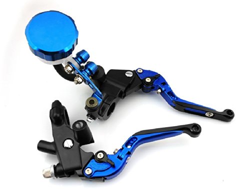 A Pair of Blue 7/8(22mm) Universal CNC Aluminum Processing Racing Motorbike Brake & Clutch Master Cylinder Levers Kit Fit For TRIUMPH Tiger 1050/ABS 2007-2011 Brake MING MING43_MT828-FL_148-blue