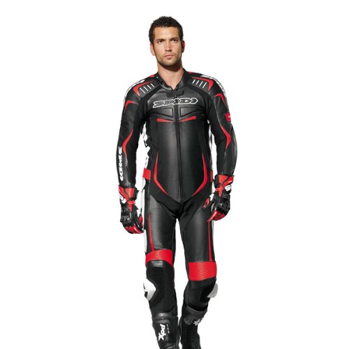 Spidi Mens Track Wind Pro Black/Red Race Suit - 46 Protective Gear Spidi Y120-021-56