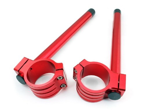 45MM Cross country Motorcycle CNC Handle Bar Aluminum Clip-On Handlebars Fit For HONDA CBR 600RR 2003-2004 Red Body & Frame Parts MING MING306-MTP-13-07-45MM-011-red
