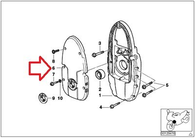 BMW Genuine Front Alternator Support Cover with Badge Emblem R1100R R1100RS R1100RT R1200C R1200 Montauk R1200C Independent R1200CL R1150GS R1150 Adventure R1150RS R1150RT R1150R R1150R Rockster Alternators BMW 11 11 7 685 327