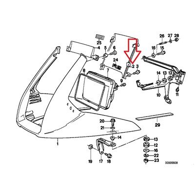 BMW Genuine Casing Upper Part Headlight Windshield K100RS K100RS Windshields & Accessories BMW 46 63 1 450 564