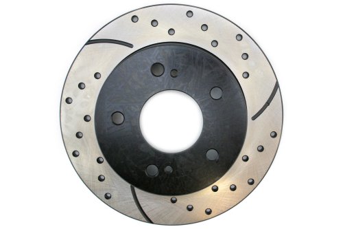 Prime Choice Auto Parts PR41046R Rear Passengers Side Performance Drilled And Slotted Brake Rotor Rotors Prime Choice Auto Parts PR41046R