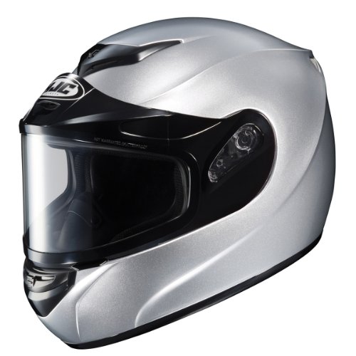 HJC CS-R2SN Dual Lens Silver Snowmobile Helmet - Large Helmets HJC Helmets 209-574