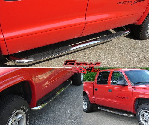 00-04 Dodge Dakota Quad Cab S/S Side Step Nerf Bars Running Boards Body APS NB-D3149S