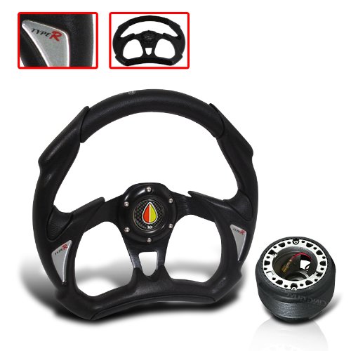 Steering System JDM Sport HUB-OT48+WHEEL-002BKBK+BUTTON-003