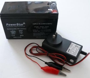 PowerStar-- NEW 12V 9AH 7.5ah 8ah 12 Volt SLA Sealed Lead Acid Fish Finder Battery/CHARGER Batteries PowerStar PS12-9