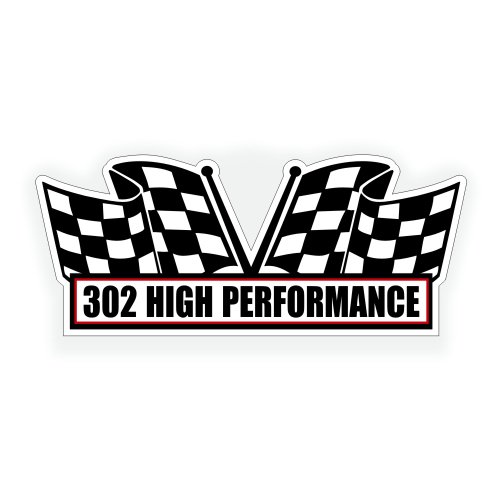 Air Cleaner Engine Decal - 302 High Performance For Classic Chevy Or Ford Muscle Car - 5x2.25 inch Decals Solar Graphics USA AC044D