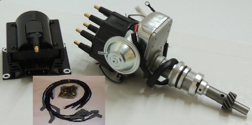 FORD 351W 351 W WINDSOR DISTRIBUTOR COIL & WIRES KIT Cap & Rotor Kit White Racing Engines RR-10BK+COIL-30-BK+135BK