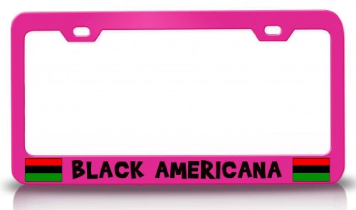 BLACK AMERICANA Afro American Steel Metal License Plate Frame Pn # 20 Frames Tag Xpress fexc00001793683