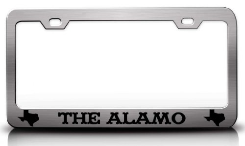 THE ALAMO Texas Map Steel Metal License Plate Frame Ch # 74 Frames Tag Xpress fexc00001825569