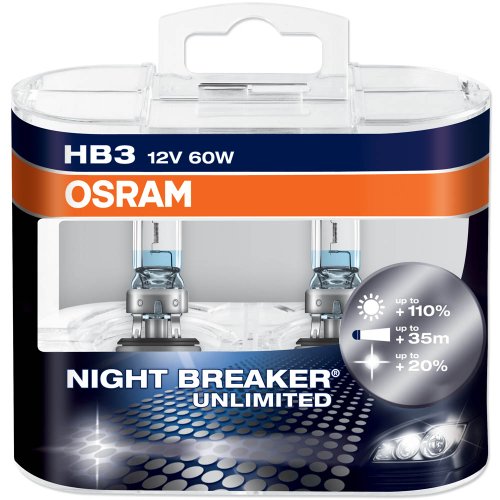 OSRAM - Night Breaker Unlimited HB3 9005 Halogen Bulbs (Pack of 2) Lighting Osram 2x HB3-OSRAM-NB