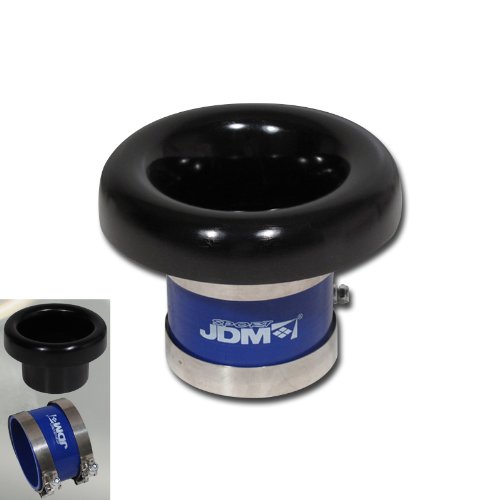 3 INLET JDM BLACK ALUMINUM TURBO VELOCITY STACK W/ COUPLER VW GOLF JETTA GTI Half-Shaft Assemblies JDM Sport VCS-0300BK_1