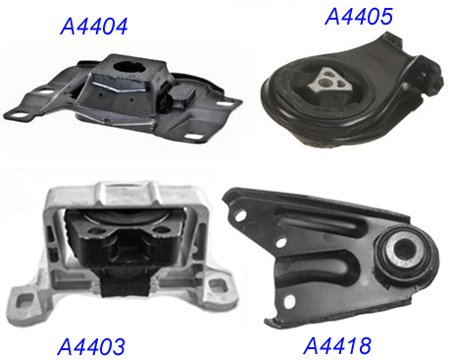 M457 4403 4404 4405 4418 04-09 Mazda 3 2.3L Set 4PCS Transmission & Motor Engine Mount 04 05 06 07 08 09 Engine Mounts MotorKing M457