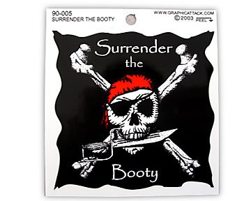 Surrender The Booty Sticker 4 X 4 345-46 Bumper Stickers Flappin' Flags 345-46