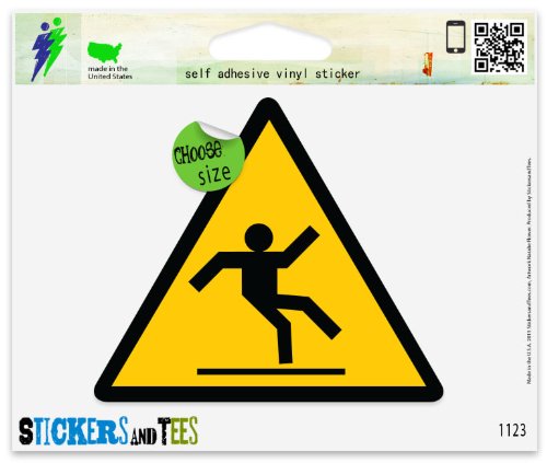 Slippery Surface Warning Sign Vinyl Car Bumper Window Sticker 10 x 8 Bumper Stickers Stickers and Tees 1123C