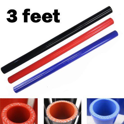 YJ Racing RED 2.5 2-1/2 3 Feet Racing Silicone Hose Coupler Turbo Intercooler 4-Ply 63mm Hoses & Hose Clamps YJ RACING T17910-63-RD