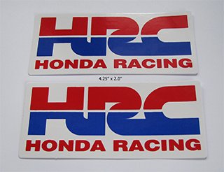 2 X HRC Honda Racing Label Sticker Decal -Red / Blue Bumper Stickers, Decals & Magnets HRC