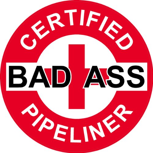 3 – Red Certified Bad Ass Pipeliner 2” Hard Hat / Helmet Stickers H719 Bumper Stickers, Decals & Magnets Sticker Pirate HH759