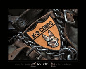 Military Dog Handlers K-9 Corps 11x14 Framed Decals Giclee LenzPrints AK9C_11x14 Framed