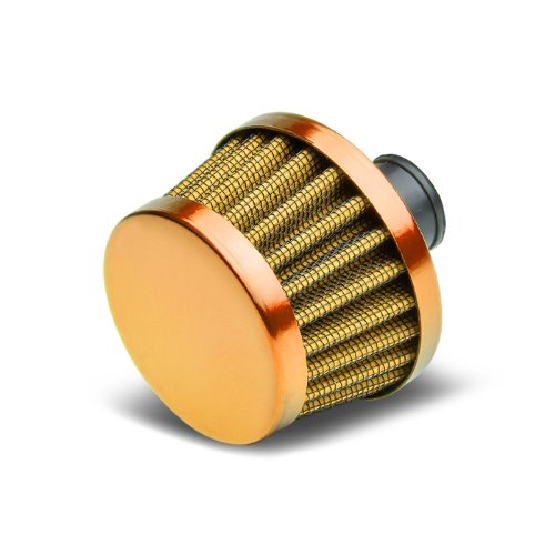 DPT, AF-9MM-011-YE, 9mm Air Intake Valve Crankcase Vent Washable Cotton Yellow Air Filter Breather 2.375 Overall Length Air Filters DPT AF-9MM-011-YE