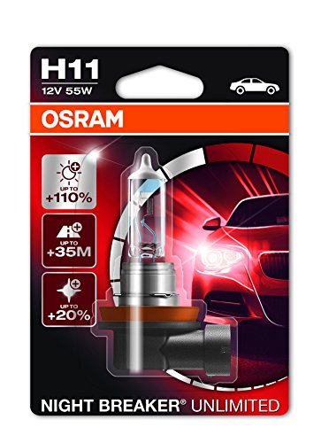 OSRAM - Night Breaker Unlimited H11 Halogen Bulb Germany (Pack of 1) Headlight Bulbs Osram 64211NBU-01B