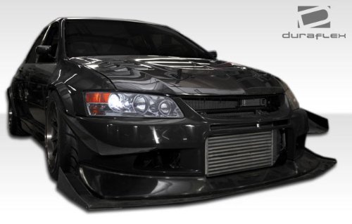 2003-2006 Mitsubishi Lancer Evolution 8 / Evolution 9 Duraflex VT-X Body Kit - 13 Piece - Includes VT-X Front Bumper Cover (107211) VT-X Front Splitter (107212) VT-X Side Skirts Rocker Panels (107213) VT-X Rear Lip Under Spoiler Air Dam Spoiler (107214) VT-X Front Fenders (107215) VT-X Rear Fenders (107216) VT-X Canards Body Duraflex 107529