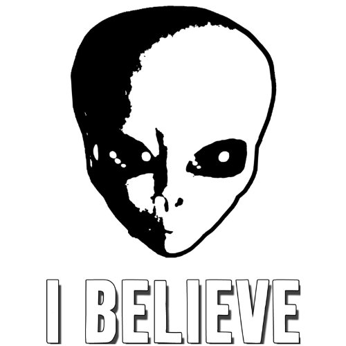Decals Achtung T Shirt LLC Alien_Believe_Decal