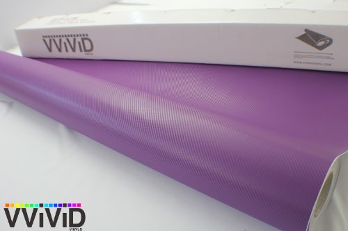 Purple 3D Carbon Fiber 5ft x 45ft Vinyl Wrap Roll with Air Release Technology Decals VViViD VViViD7-PCF-45