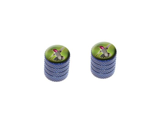 Anna's Hummingbird - Bird Motorcycle Bicycle Bike Tire Rim Wheel Aluminum Valve Stem Caps - Blue Color Valve Stems & Caps Graphics and More V7237_2_Blue