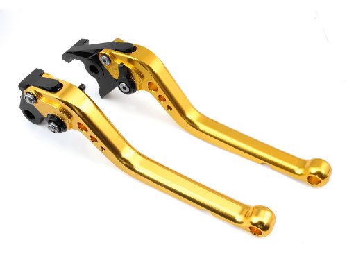 One pair of CNC Billet Motorbike Motorcycle Fitting Long Clutch & Brake Levers Gold for Yamaha YZF R6 2005 2006 2007 2008 2009 2010 2011 2012 (Y-688/R-104) Clutch LIN LIN20-long-004-gold