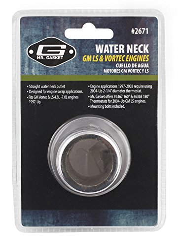 Mr. Gasket 2671 Chrome Straight Water Neck Outlet for GM/Chevrolet LS Engine Thermostat Water Outlets Mr. Gasket 2671