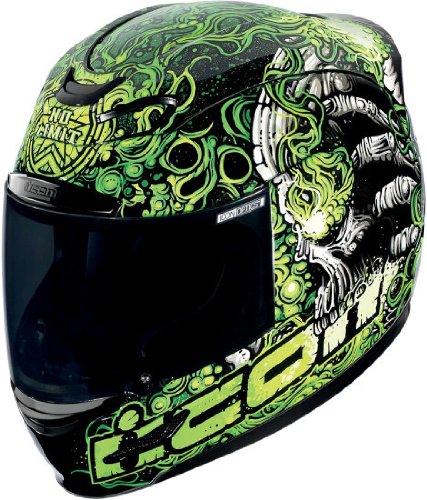 Icon Airmada Jason Britton Full Face Motorcycle Helmet - Black/Green (Small) Helmets ICON 0101-6681