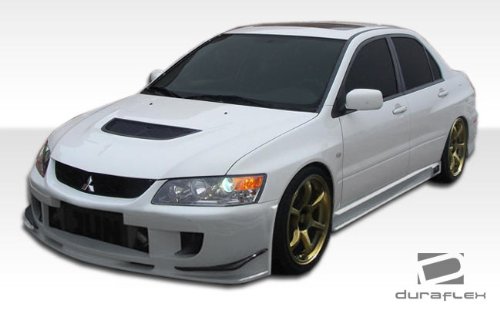 2003-2006 Mitsubishi Lancer Evolution 8 / Evolution 9 Duraflex J-Spec Body Kit - 4 Piece - Includes J-Spec Front Bumper Cover (107207) C-1 Side Skirts Rocker Panels (100486) C-1 Rear Bumper Cover (100485) Body Duraflex 107311