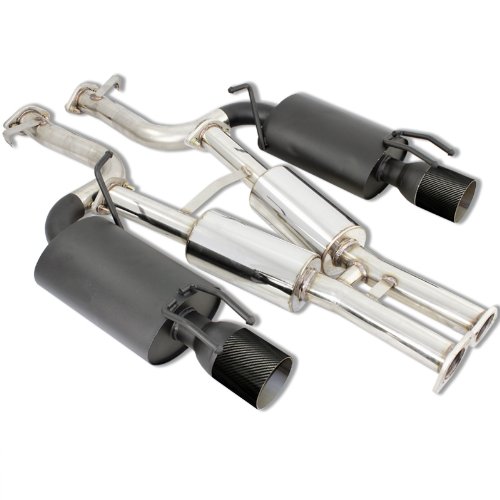1990 - 1996 Nissan 300ZX Turbo Dual Carbon Fiber Tip Black Muffler Catback Exhaust System Cat-Back Systems HK5 1-EX-NS3Z90T1-BKF1