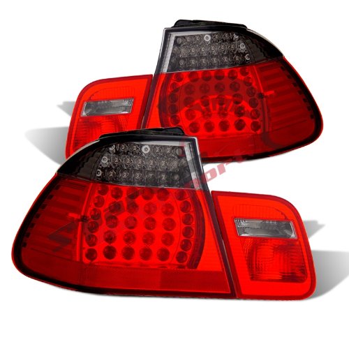 2002 2003 2004 BMW 3 SERIES E46 4 DR L.E.D TAIL LIGHT RED/SMOKE 4 PCS Tail Light Assemblies AutoLight AL03-211694