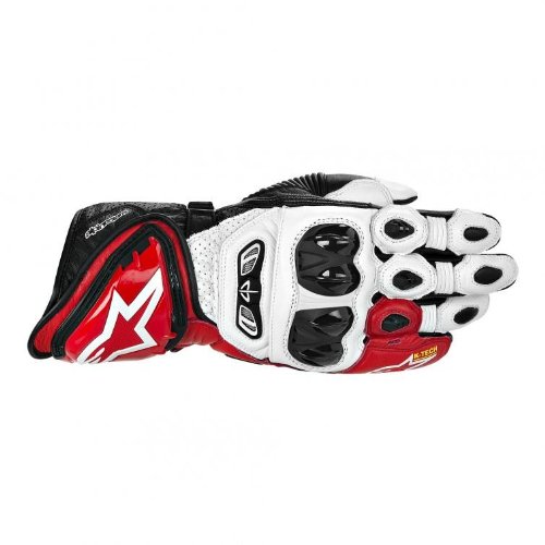 Alpinestars GP Tech Leather Gloves , Gender: Mens/Unisex, Primary Color: Red, Size: Md, Distinct Name: White/Red/Black, Apparel Material: Leather 3556613-231-M Gloves Alpinestars 3556613231M