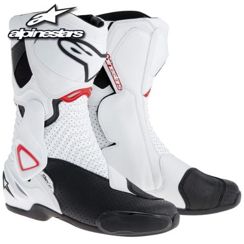 Alpinestars SMX-6 Vented Boots , Primary Color: White, Size: 42, Distinct Name: White/Black/Red, Gender: Mens/Unisex 2223014-203-42 Boots Alpinestars 222301420342