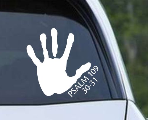 Psalm Hand 109 30-31 Christian Religion Vinyl Decal sticker 5.5 White Decals Simply Texas Psalmhand55Wht