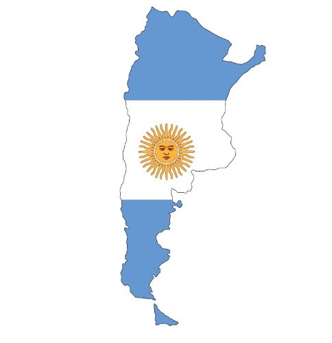 Argentina Map Flag Bumper Sticker 3 x 6 Bumper Stickers valstick