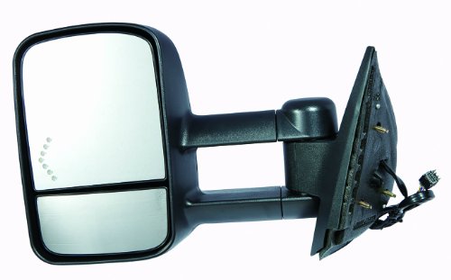Depo 335-5409L3EFH1 Chevy/Silverado/Sierra Driver Side Textured Heated Power Towing Mirror with Turn Signal Exterior Mirrors Depo 335-5409L3EFH1