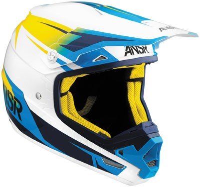 Answer Racing 2014 Evolve Spectrum Helmet - Blue White Yellow (Medium 45-4633) Helmets Answer A14-A-454633