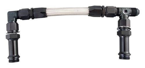 Fragola Dual Inlet Demon Fuel Line Kit w/ Stainless Hose (9.5 Center), -6 AN x 9/16-24 - Chrome Fuel Inlet Repair Fittings & Gaskets Fragola Performance Systems 920006-CH