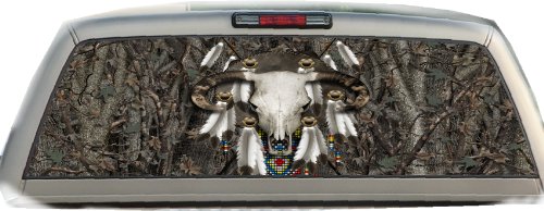Camo- Oak Ambush- Bullskull- 22 inches- by- 65 inches- Rear Window Graphic Decals Crabtree Signs CRAB1643