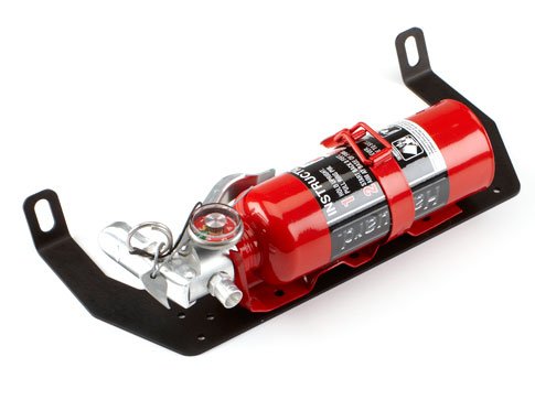 SpeedTactics - Dodge Viper fire extinguisher bracket for Generation 3,4 and 5 SRT10, ACR, TA and GTS with Halguard clean agent 1.5lb fire extinguisher red. Fire Extinguishers SpeedTactics FEB-VIPER-0310-HG100R