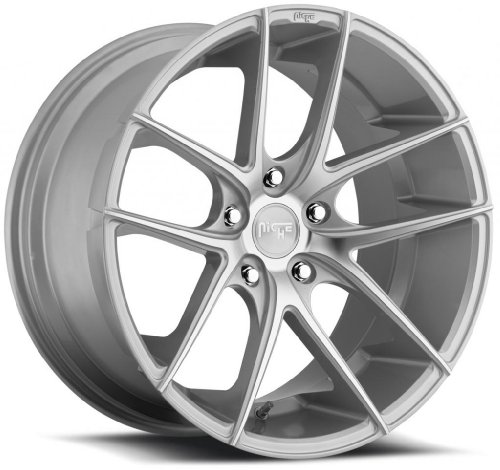 Niche Targa 18 Silver Wheel / Rim 5x112 with a 50mm Offset and a 66.6 Hub Bore. Partnumber M131189543+50 Car Niche M131189543+50