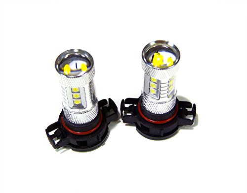 80W White 5202 9009 PS24WFF High Power LED 12V Fog Light LED Lamp (Pack of 2) Bulbs Genssi 2x H16-80W-W
