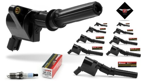 Tune Up SetTM Complete Set of 10 Heavy Duty Ignition coil DG-508 & 10 Motorcraft spark plug SP-479 Coils Motocraft COP9 FD503 F523 FD493