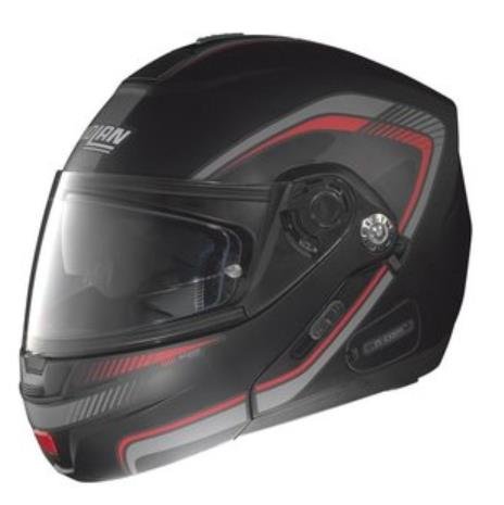 Nolan N-91 N-Com Revenge Helmet , Distinct Name: Flat Black/Red/Anthracite, Gender: Mens/Unisex, Helmet Category: Street, Helmet Type: Modular Helmets, Primary Color: Black, Size: Lg N915277010071 Helmets Nolan N915277010071