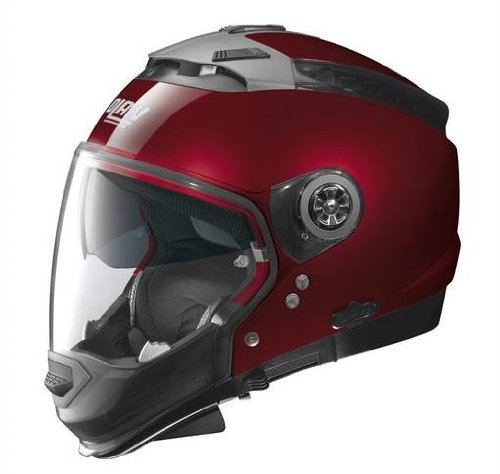 Nolan N-44 N-Com Solid Helmet , Gender: Mens/Unisex, Helmet Category: Street, Helmet Type: Modular Helmets, Distinct Name: Metal Wine Cherry, Primary Color: Red, Size: Lg N445270330061 Helmets Nolan N445270330061